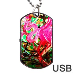 Dscf2035 - Flamingo On A Chad Lake Dog Tag Usb Flash (two Sides) by bestdesignintheworld