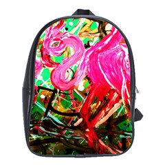 Dscf2035 - Flamingo On A Chad Lake School Bag (xl) by bestdesignintheworld