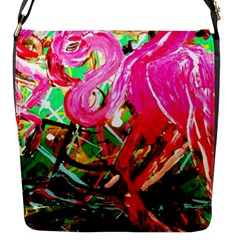 Dscf2035 - Flamingo On A Chad Lake Flap Messenger Bag (s) by bestdesignintheworld