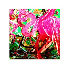 Dscf2035 - Flamingo On A Chad Lake Small Satin Scarf (square) by bestdesignintheworld