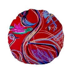 Dscf1395 -pink flamingo dance Standard 15  Premium Flano Round Cushions