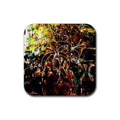 Dscf3438 - Golden Flowers In Ceramics Rubber Coaster (square)  by bestdesignintheworld