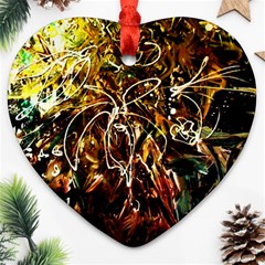 Dscf3438 - Golden Flowers In Ceramics Heart Ornament (two Sides) by bestdesignintheworld