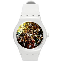 Dscf3438 - Golden Flowers In Ceramics Round Plastic Sport Watch (m) by bestdesignintheworld