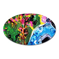 Dscf1611 - Lady In Kimono And Tulip Tree Oval Magnet by bestdesignintheworld