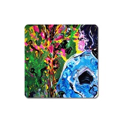 Dscf1611 - Lady In Kimono And Tulip Tree Square Magnet by bestdesignintheworld