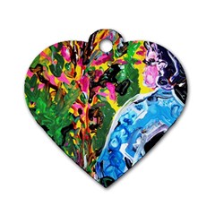 Dscf1611 - Lady In Kimono And Tulip Tree Dog Tag Heart (two Sides) by bestdesignintheworld