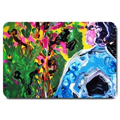 Dscf1611 - Lady In Kimono And Tulip Tree Large Doormat  by bestdesignintheworld