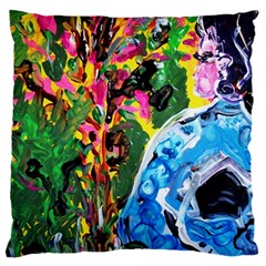 Dscf1611 - Lady In Kimono And Tulip Tree Large Cushion Case (one Side) by bestdesignintheworld