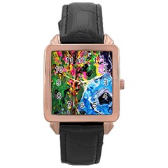 Dscf1611 - Lady In Kimono And Tulip Tree Rose Gold Leather Watch  by bestdesignintheworld