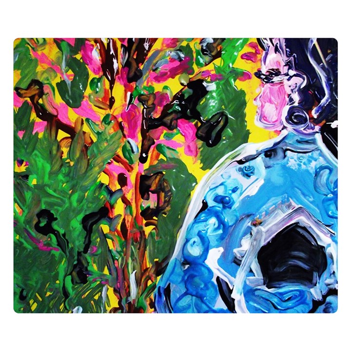 Dscf1611 - lady in kimono and tulip tree Double Sided Flano Blanket (Small) 