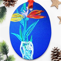 Dscf1451 - Birds If Paradise In A Cristal Vase Ornament (oval) by bestdesignintheworld