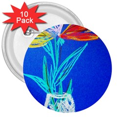 Dscf1451 - Birds If Paradise In A Cristal Vase 3  Buttons (10 Pack)  by bestdesignintheworld