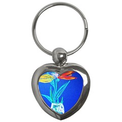 Dscf1451 - Birds If Paradise In A Cristal Vase Key Chains (heart)  by bestdesignintheworld