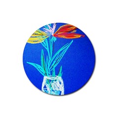 Dscf1451 - Birds If Paradise In A Cristal Vase Rubber Round Coaster (4 Pack)  by bestdesignintheworld