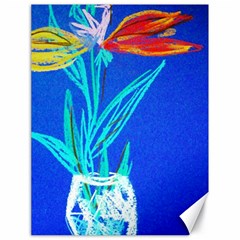 Dscf1451 - Birds If Paradise In A Cristal Vase Canvas 18  X 24   by bestdesignintheworld