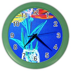 Dscf1451 - Birds If Paradise In A Cristal Vase Color Wall Clocks by bestdesignintheworld