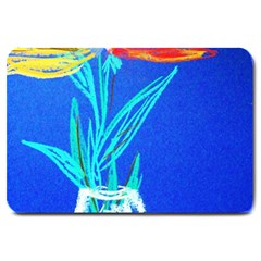 Dscf1451 - Birds If Paradise In A Cristal Vase Large Doormat  by bestdesignintheworld