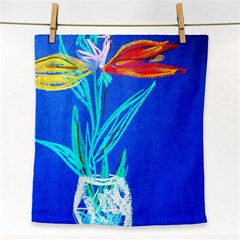 Dscf1451 - Birds If Paradise In A Cristal Vase Face Towel by bestdesignintheworld