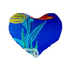 Dscf1451 - Birds If Paradise In A Cristal Vase Standard 16  Premium Heart Shape Cushions by bestdesignintheworld