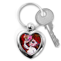 Dscf1554 - Madonna And Child Key Chains (heart)  by bestdesignintheworld