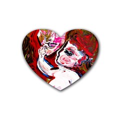 Dscf1554 - Madonna And Child Rubber Coaster (heart)  by bestdesignintheworld