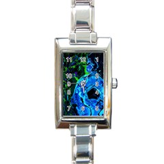 Dscf1604 - Lady In Blue Kimono Rectangle Italian Charm Watch by bestdesignintheworld