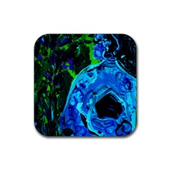 Dscf1604 - Lady In Blue Kimono Rubber Coaster (square)  by bestdesignintheworld