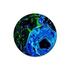 Dscf1604 - lady in blue kimono Rubber Round Coaster (4 pack) 