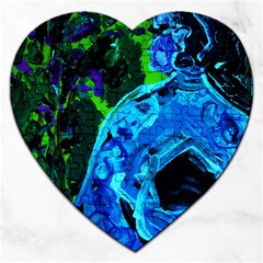 Dscf1604 - lady in blue kimono Jigsaw Puzzle (Heart)