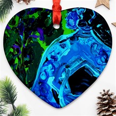 Dscf1604 - lady in blue kimono Heart Ornament (Two Sides)