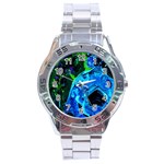 Dscf1604 - lady in blue kimono Stainless Steel Analogue Watch Front