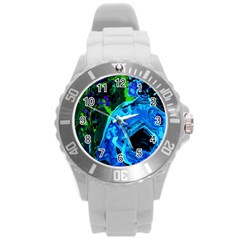 Dscf1604 - Lady In Blue Kimono Round Plastic Sport Watch (l) by bestdesignintheworld