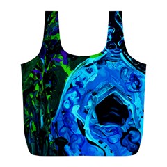 Dscf1604 - Lady In Blue Kimono Full Print Recycle Bags (l)  by bestdesignintheworld