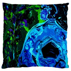 Dscf1604 - Lady In Blue Kimono Large Flano Cushion Case (one Side) by bestdesignintheworld