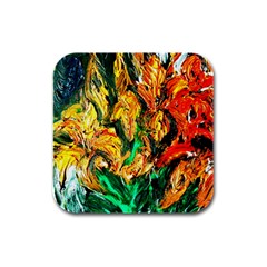 Tiger Lillis   1 Rubber Square Coaster (4 Pack)  by bestdesignintheworld