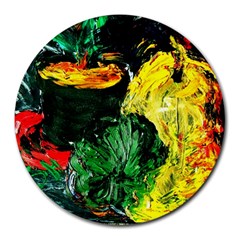 Tigers Lillies Round Mousepads by bestdesignintheworld