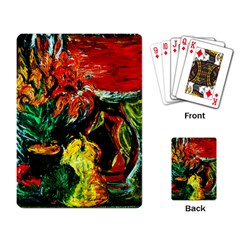 Pumpkins, Lamp And Tiger Lillies Playing Card by bestdesignintheworld