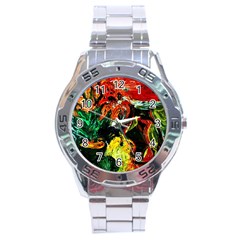 Pumpkins, Lamp And Tiger Lillies Stainless Steel Analogue Watch by bestdesignintheworld