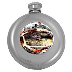 Egg In The Duck   Needle In The Egg 2 Round Hip Flask (5 Oz) by bestdesignintheworld