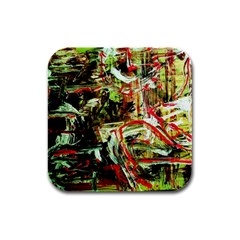 Girl Reading Rubber Square Coaster (4 pack) 