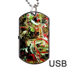 Girl Reading Dog Tag USB Flash (Two Sides)