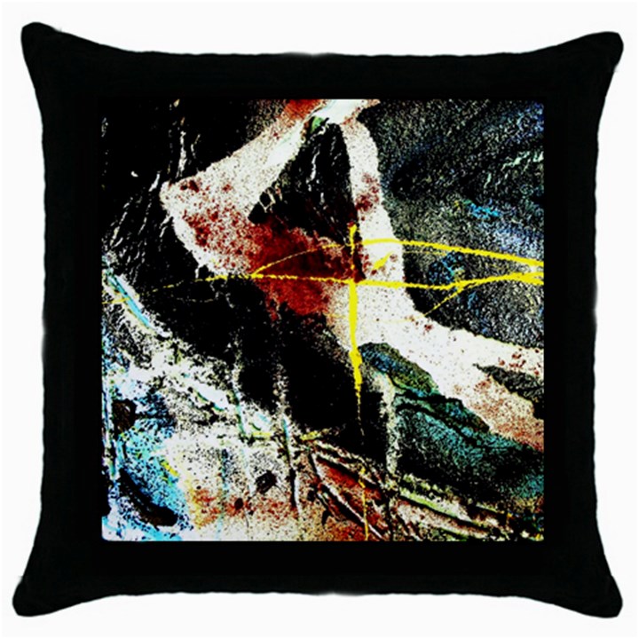 Egg In The Duck   Needle In The Egg Throw Pillow Case (Black)