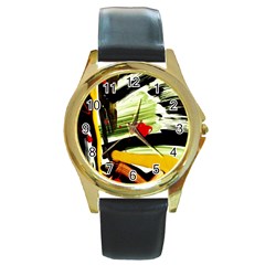 Grave Yard 5 Round Gold Metal Watch by bestdesignintheworld