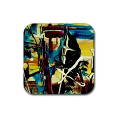 Dance Of Oil Towers 2 Rubber Coaster (square)  by bestdesignintheworld