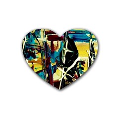 Dance Of Oil Towers 2 Heart Coaster (4 Pack)  by bestdesignintheworld