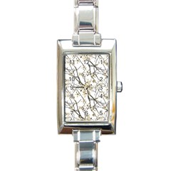 Nature Graphic Motif Pattern Rectangle Italian Charm Watch by dflcprints