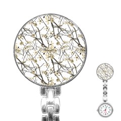 Nature Graphic Motif Pattern Stainless Steel Nurses Watch by dflcprints