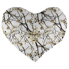 Nature Graphic Motif Pattern Large 19  Premium Flano Heart Shape Cushions by dflcprints