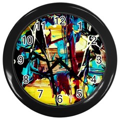 Dance Of Oil Towers 4 Wall Clocks (Black)